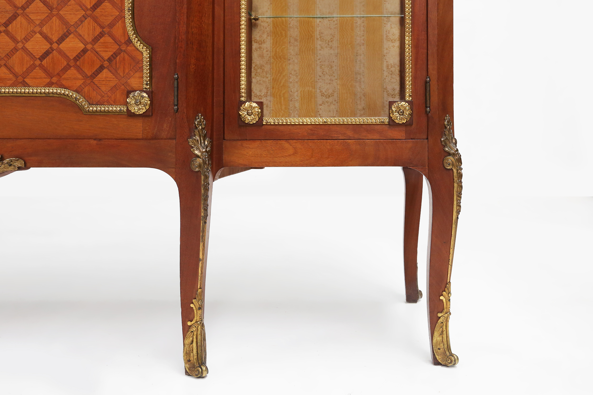 Rare Louis XVI display cabinet in marquetry with light, France ca. 1850thumbnail